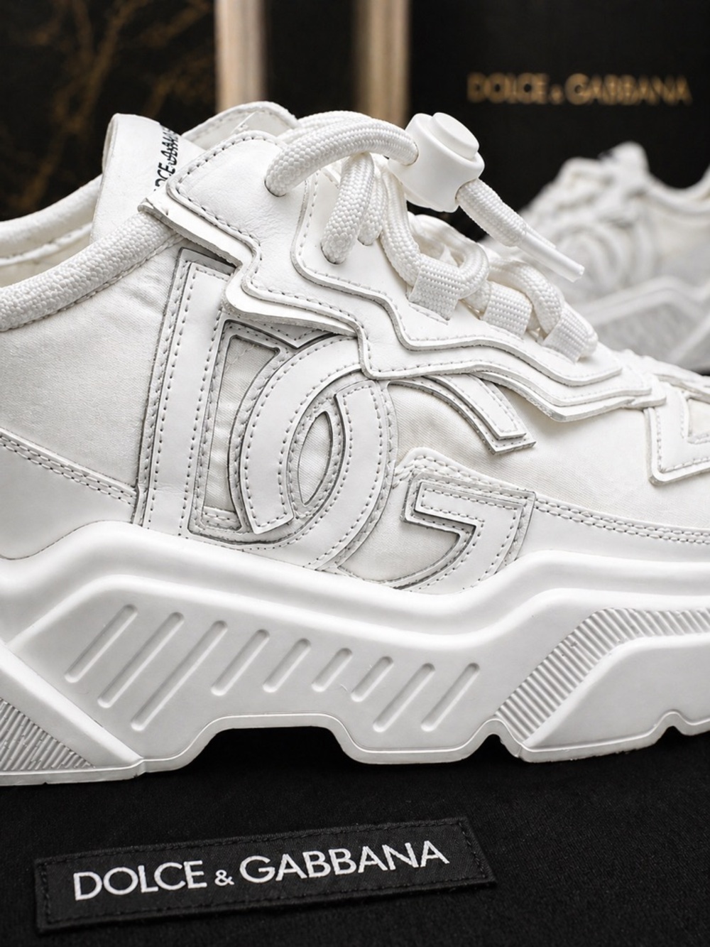 Dolce & Gabbana Mixed-materials Daymaster White Sneakers Unisex Size EU 41 - Picture 8 of 17